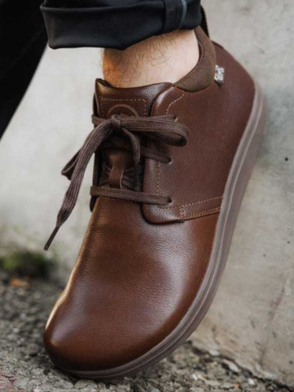 Lems Chukka Grip Leather Lace-Up Casual Derby Shoes Chestnut Size 8